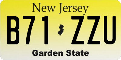 NJ license plate B71ZZU