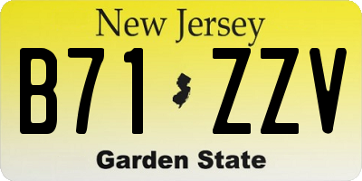 NJ license plate B71ZZV