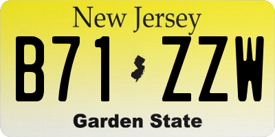 NJ license plate B71ZZW