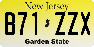 NJ license plate B71ZZX