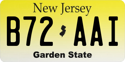 NJ license plate B72AAI