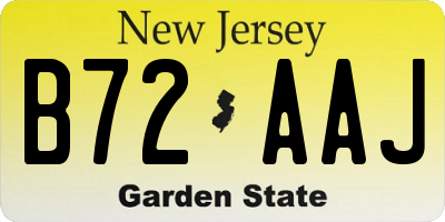 NJ license plate B72AAJ