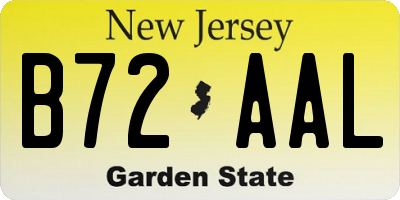 NJ license plate B72AAL