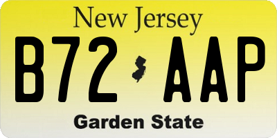 NJ license plate B72AAP
