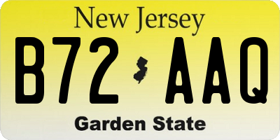 NJ license plate B72AAQ