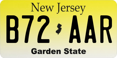 NJ license plate B72AAR
