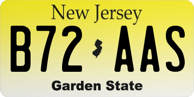 NJ license plate B72AAS