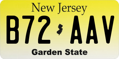 NJ license plate B72AAV