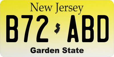 NJ license plate B72ABD