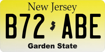 NJ license plate B72ABE