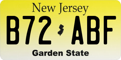 NJ license plate B72ABF