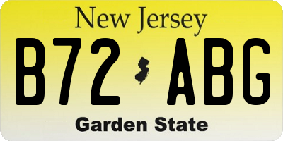 NJ license plate B72ABG