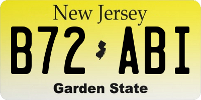 NJ license plate B72ABI