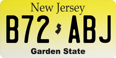 NJ license plate B72ABJ