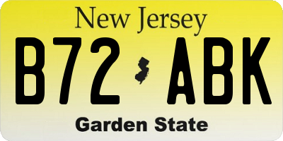 NJ license plate B72ABK