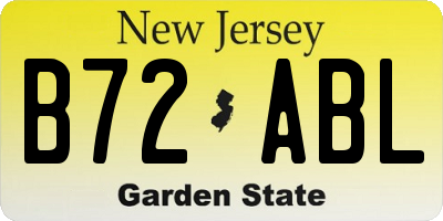 NJ license plate B72ABL