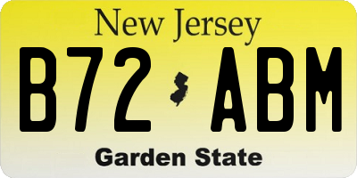 NJ license plate B72ABM