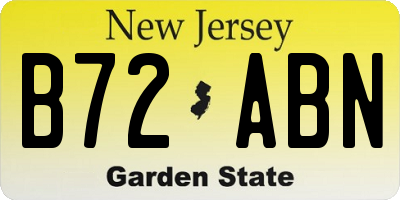 NJ license plate B72ABN