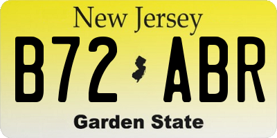 NJ license plate B72ABR