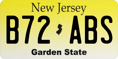 NJ license plate B72ABS
