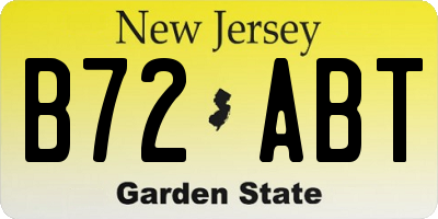 NJ license plate B72ABT