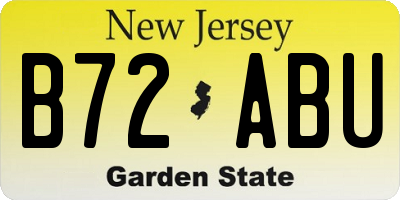 NJ license plate B72ABU