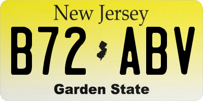 NJ license plate B72ABV