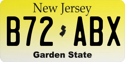 NJ license plate B72ABX