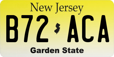 NJ license plate B72ACA