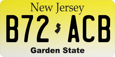 NJ license plate B72ACB