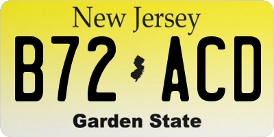 NJ license plate B72ACD