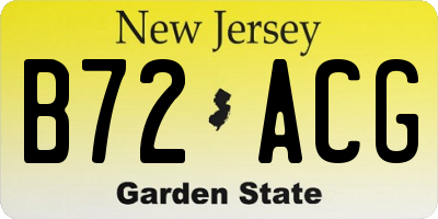 NJ license plate B72ACG