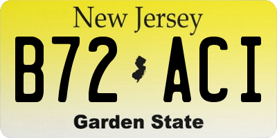 NJ license plate B72ACI