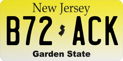 NJ license plate B72ACK