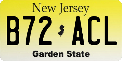 NJ license plate B72ACL