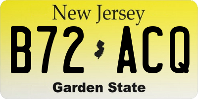 NJ license plate B72ACQ