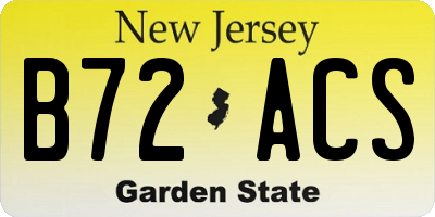 NJ license plate B72ACS