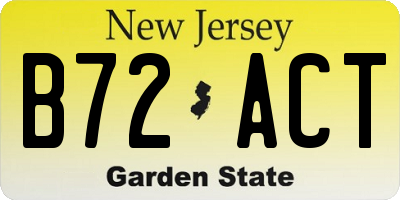 NJ license plate B72ACT