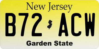 NJ license plate B72ACW
