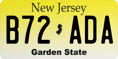 NJ license plate B72ADA