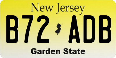 NJ license plate B72ADB