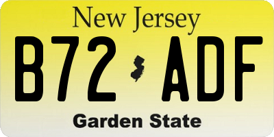 NJ license plate B72ADF