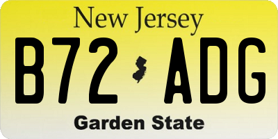 NJ license plate B72ADG