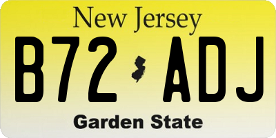 NJ license plate B72ADJ