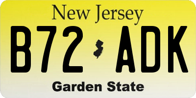 NJ license plate B72ADK