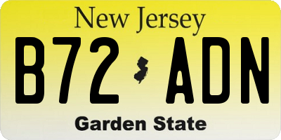 NJ license plate B72ADN