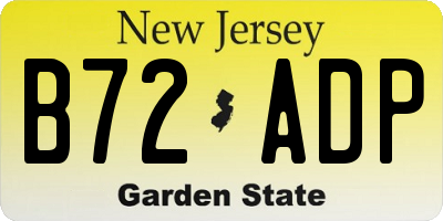 NJ license plate B72ADP