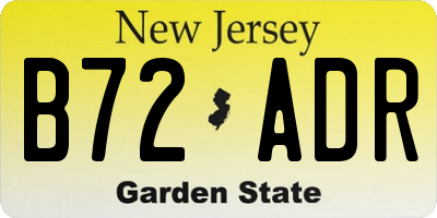 NJ license plate B72ADR