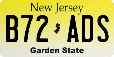 NJ license plate B72ADS