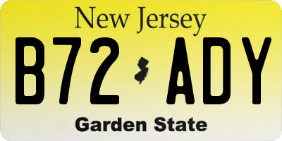 NJ license plate B72ADY